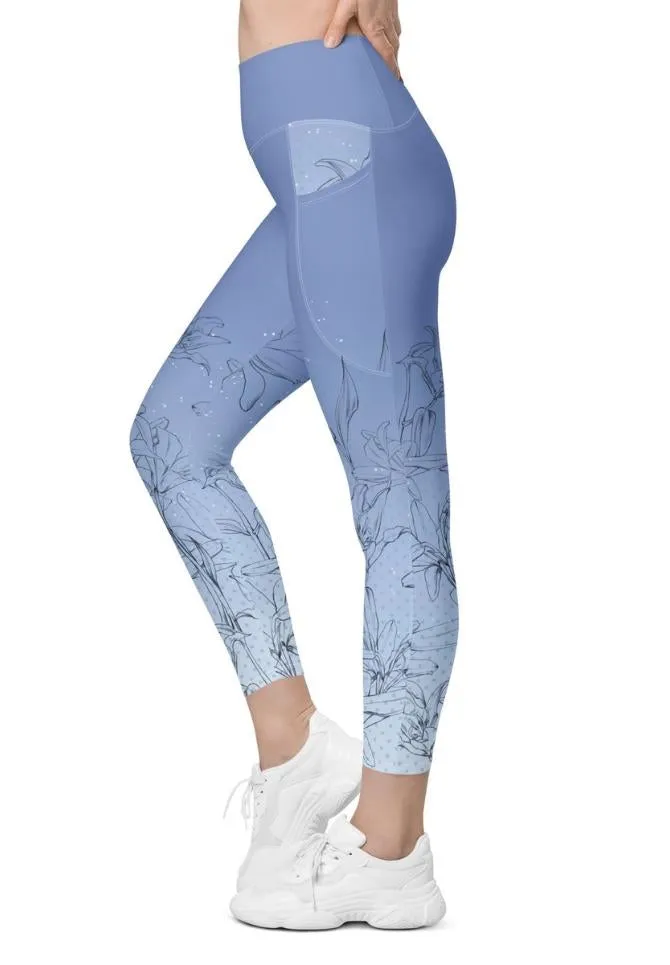 Soft Lilies Leggings With Pockets
