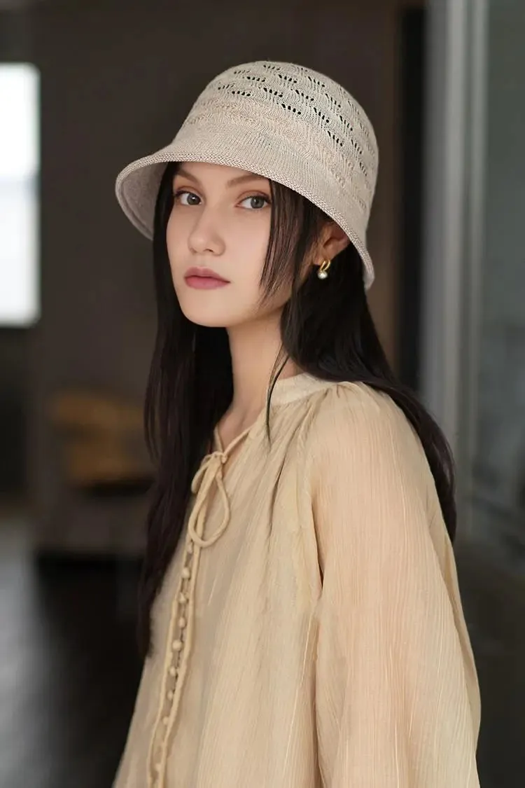 Summer Breathable Crochet Bucket Hat