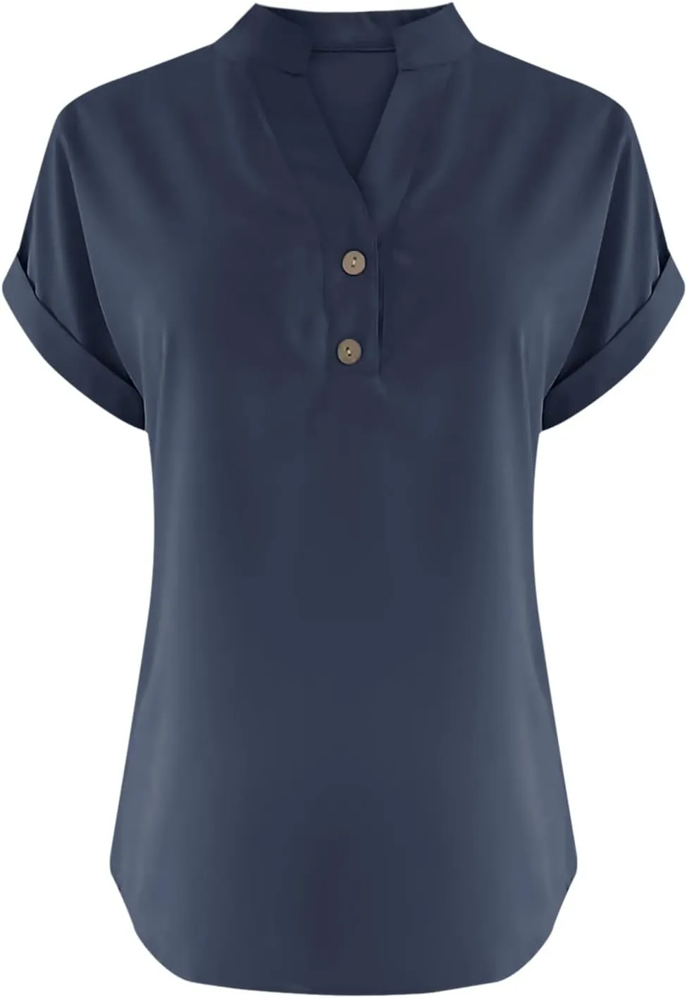 Summer Tops for Women 2025 Vacation Trendy Short Sleeve Cotton Linen Shirts Dressy Casual V Neck Buttons Blouse tees