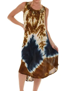 Tie Dye Sleeveless Rayon Sundress