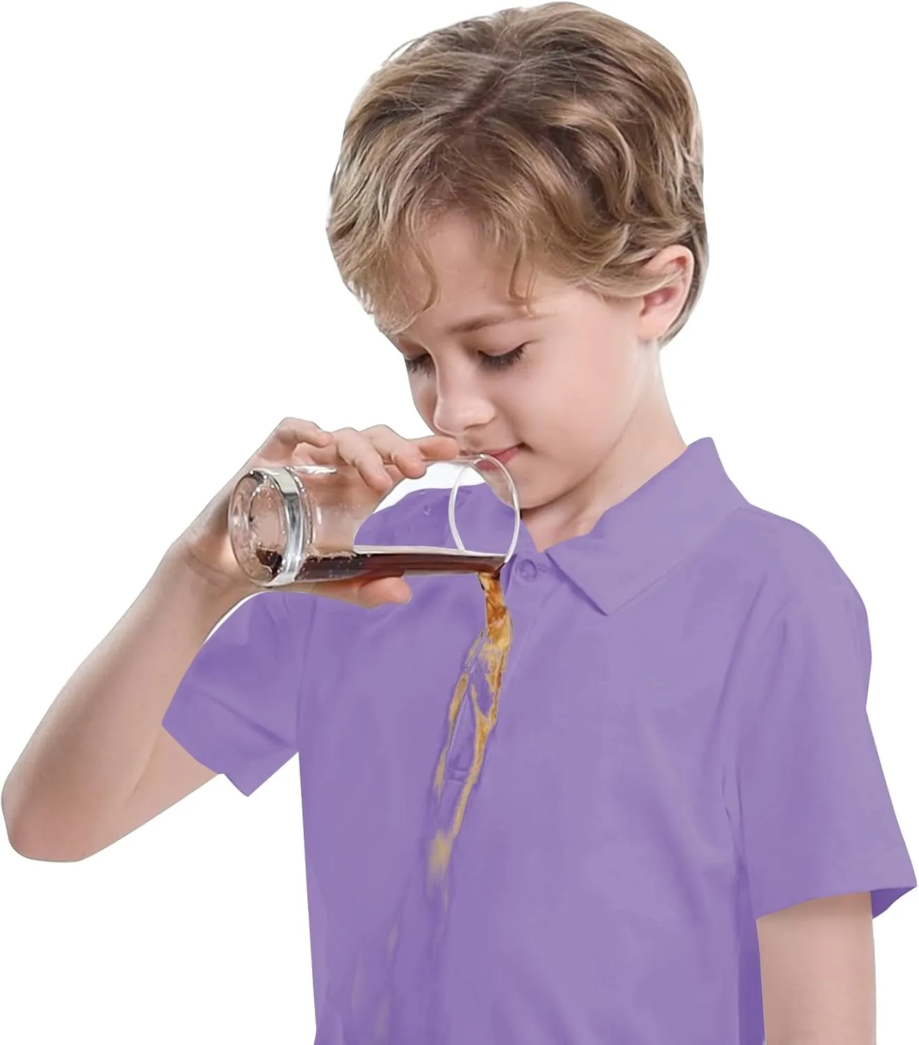 Toddler to Youth Stain Resistant Polo Shirts Kids Collared Golf T-Shirt School Uniform for Boys and Girls