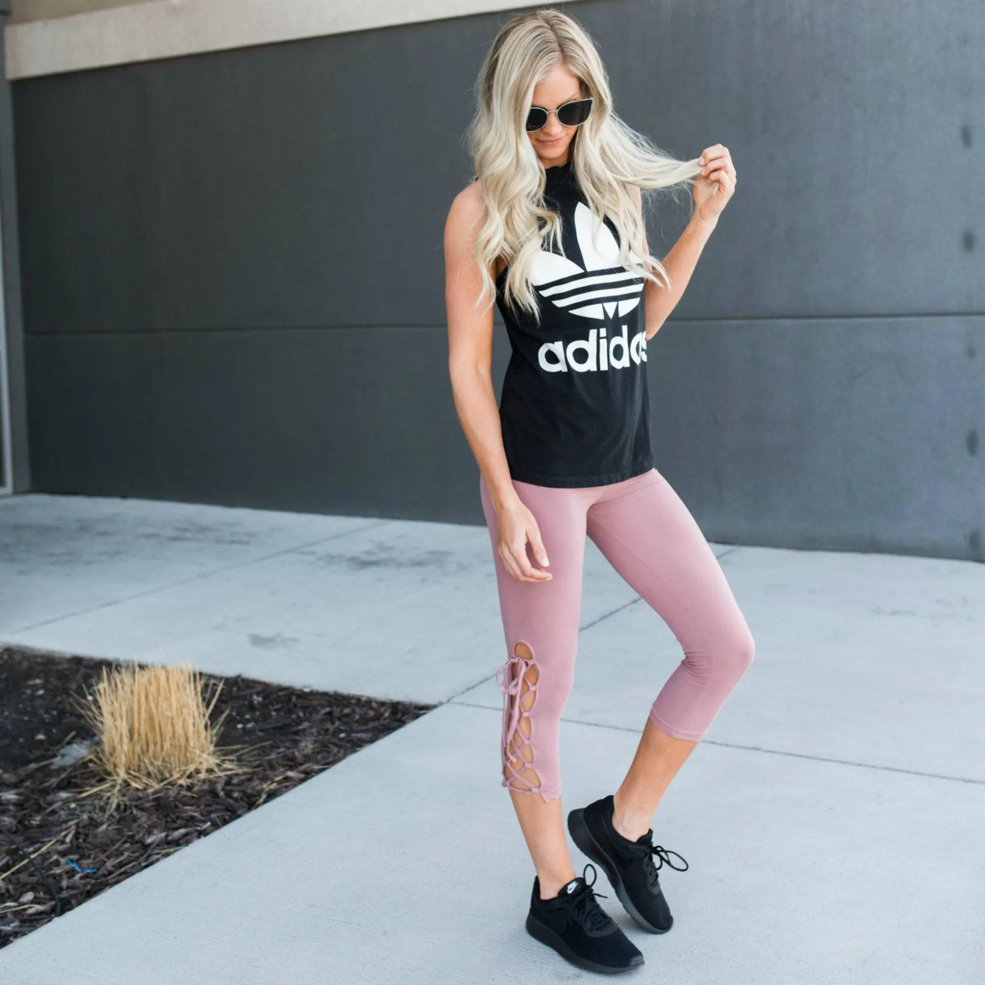 Ultra Soft Lace Up Crop Leggings
