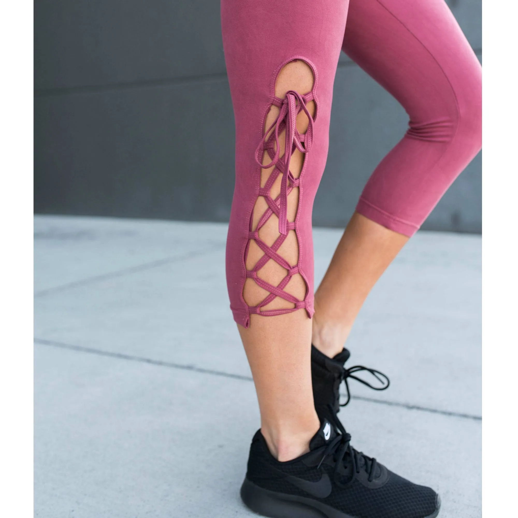 Ultra Soft Lace Up Crop Leggings
