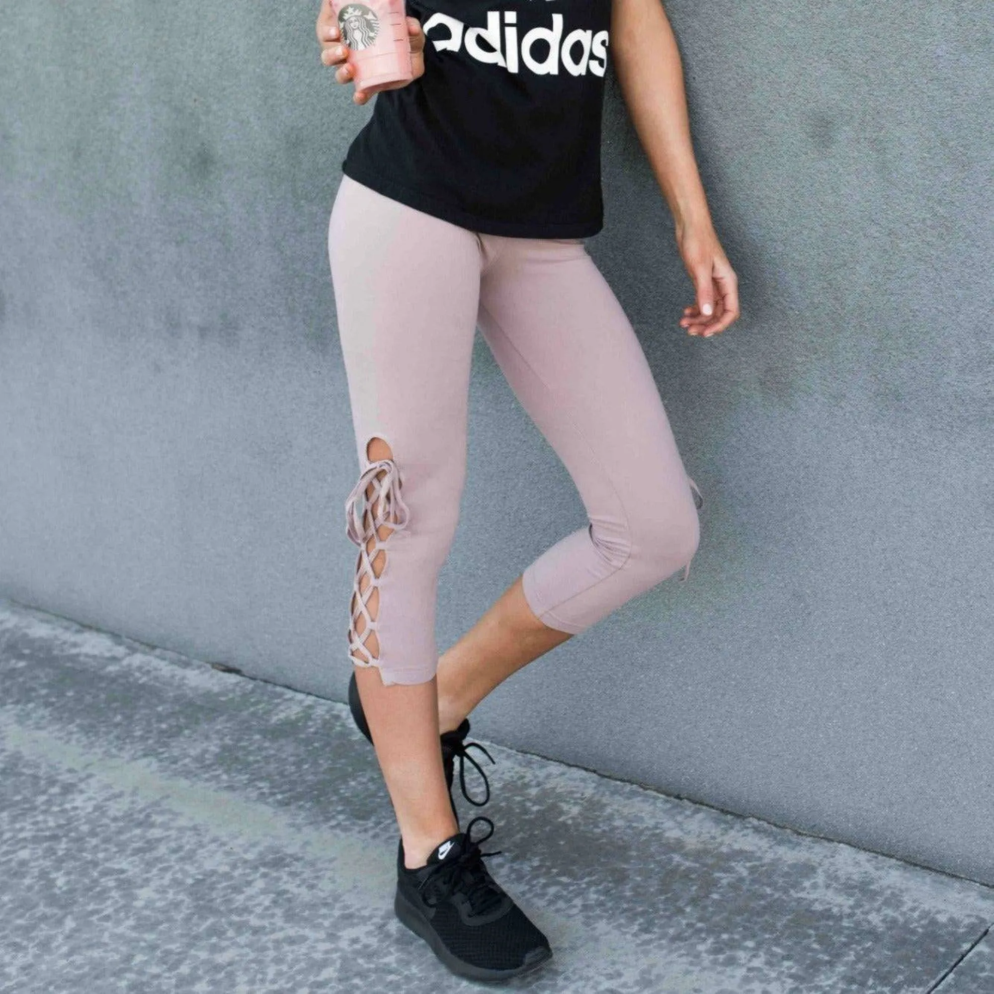 Ultra Soft Lace Up Crop Leggings