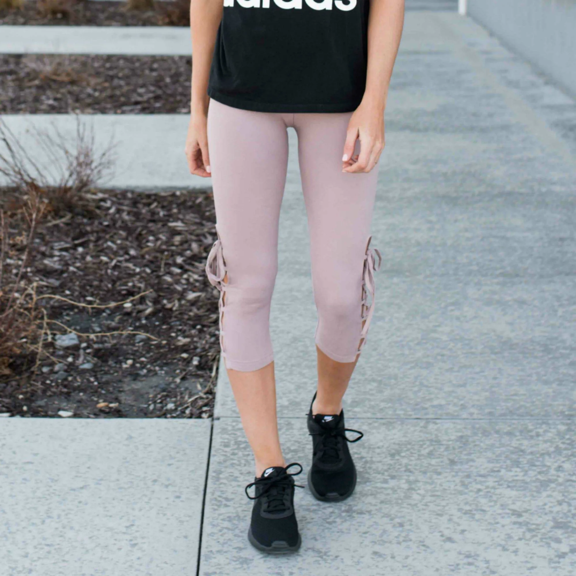 Ultra Soft Lace Up Crop Leggings