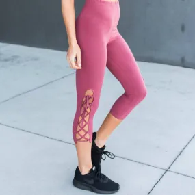 Ultra Soft Lace Up Crop Leggings