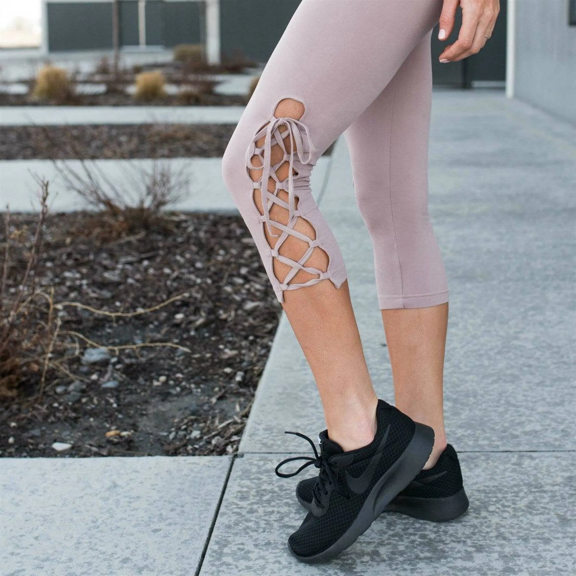 Ultra Soft Lace Up Crop Leggings