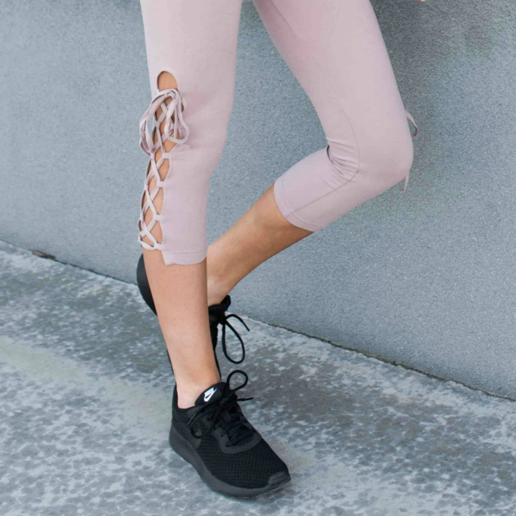 Ultra Soft Lace Up Crop Leggings
