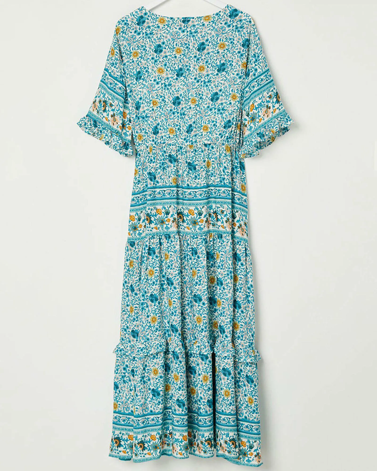 Verona Boho Bell Sleeve Maxi Dress | Teal