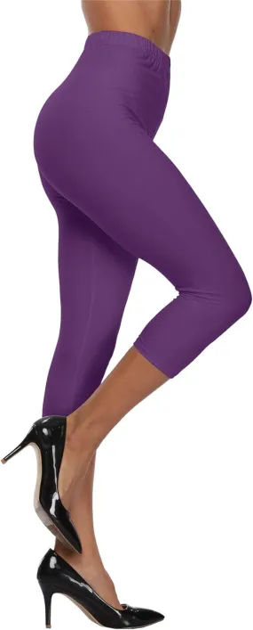 VOGUEMAX Women's Capri Leggings High Waist Soft and Comfy Cropped Leggings Tights 3/4 Length