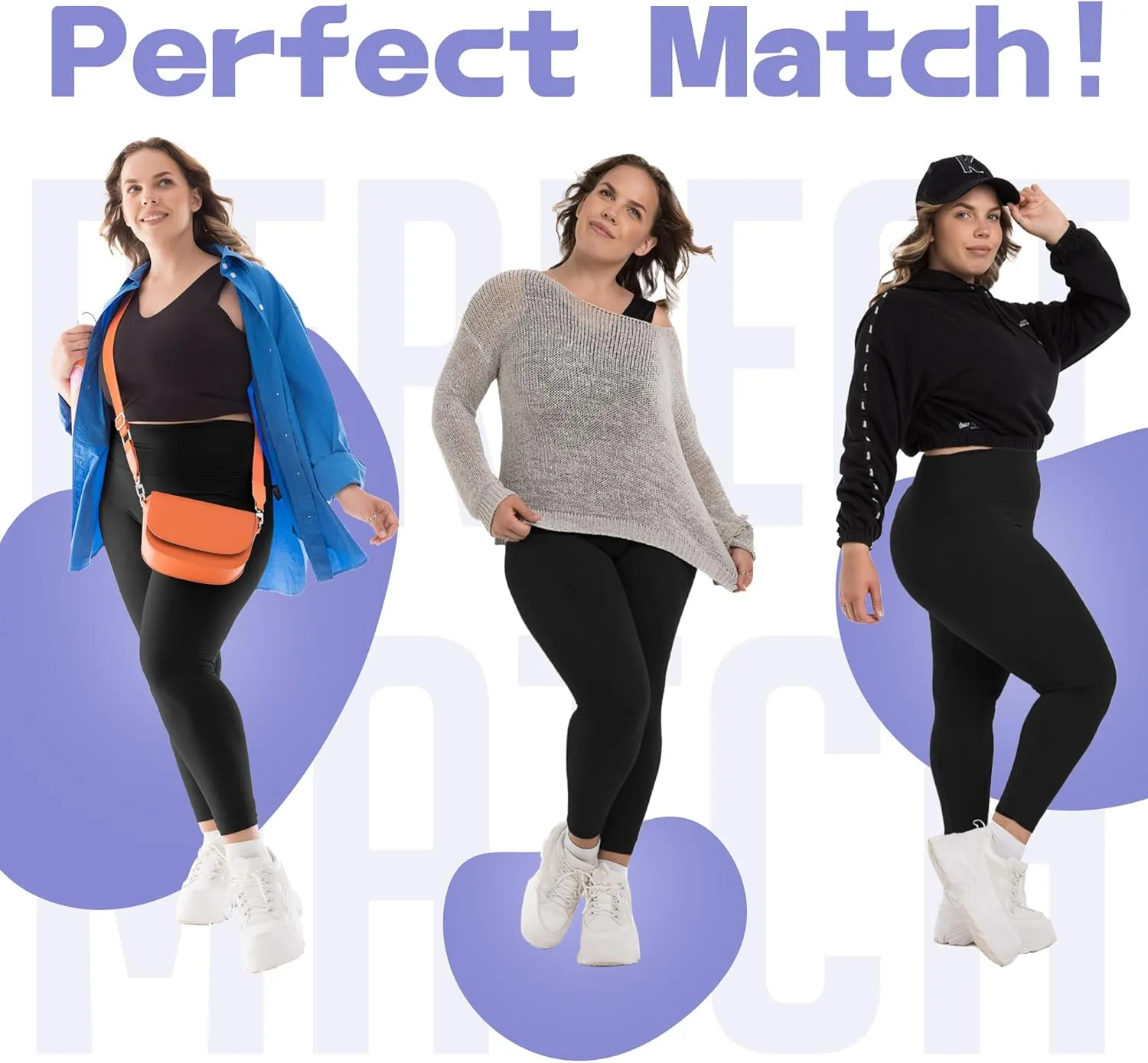 Walifrey High Waist Plus Size Leggings for Women, Buttery Soft Plus Size Leggings