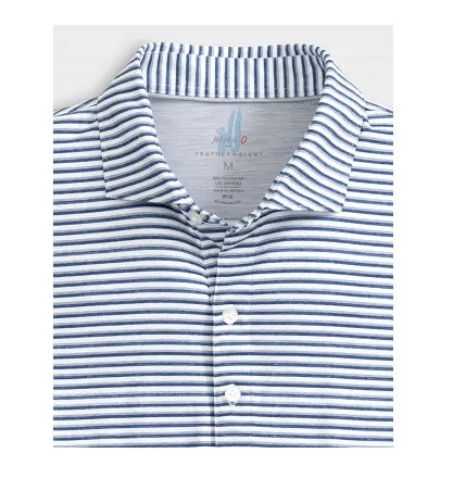 Warwick Striped Featherweight Performance Polo in Seal by Johnnie-O