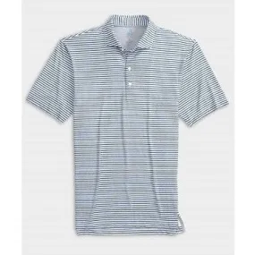 Warwick Striped Featherweight Performance Polo in Seal by Johnnie-O