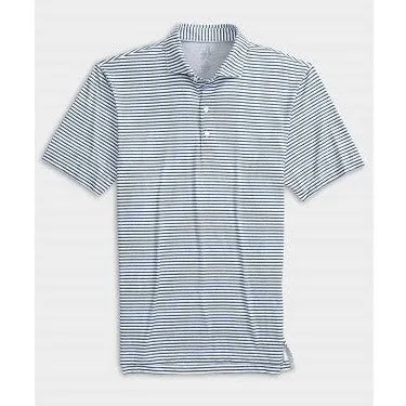 Warwick Striped Featherweight Performance Polo in Seal by Johnnie-O