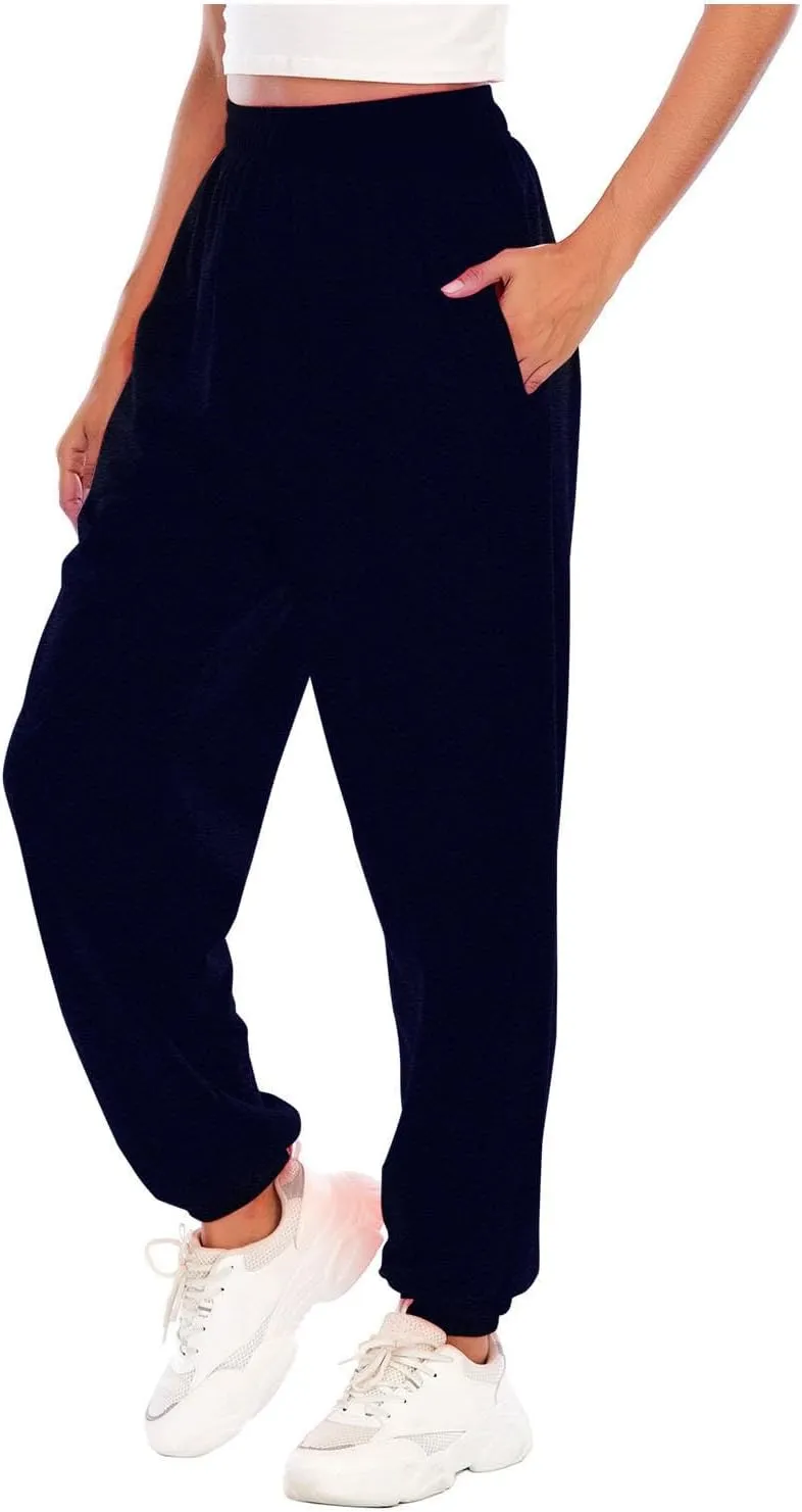Womens Jogger Sweatpants Baggy Casual Capri Pants Oversized Straight Leg Sweatpants Comfy Athletic Joggers with Pocket