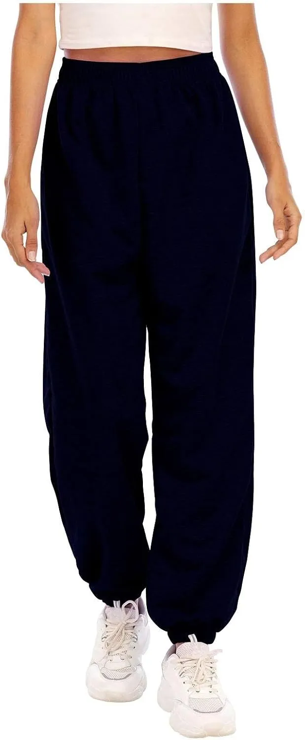 Womens Jogger Sweatpants Baggy Casual Capri Pants Oversized Straight Leg Sweatpants Comfy Athletic Joggers with Pocket
