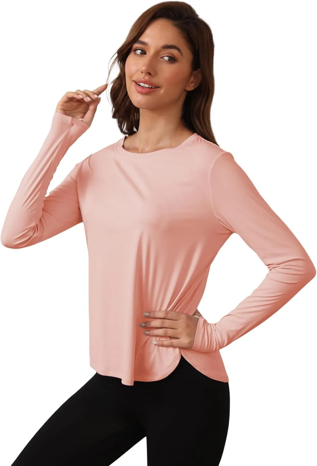 Women's Sun Shirts UPF 50  Protection Shirts Rash Guard Long Sleeve Sun SPF Workout Tops Shirt for Swim Beach Running