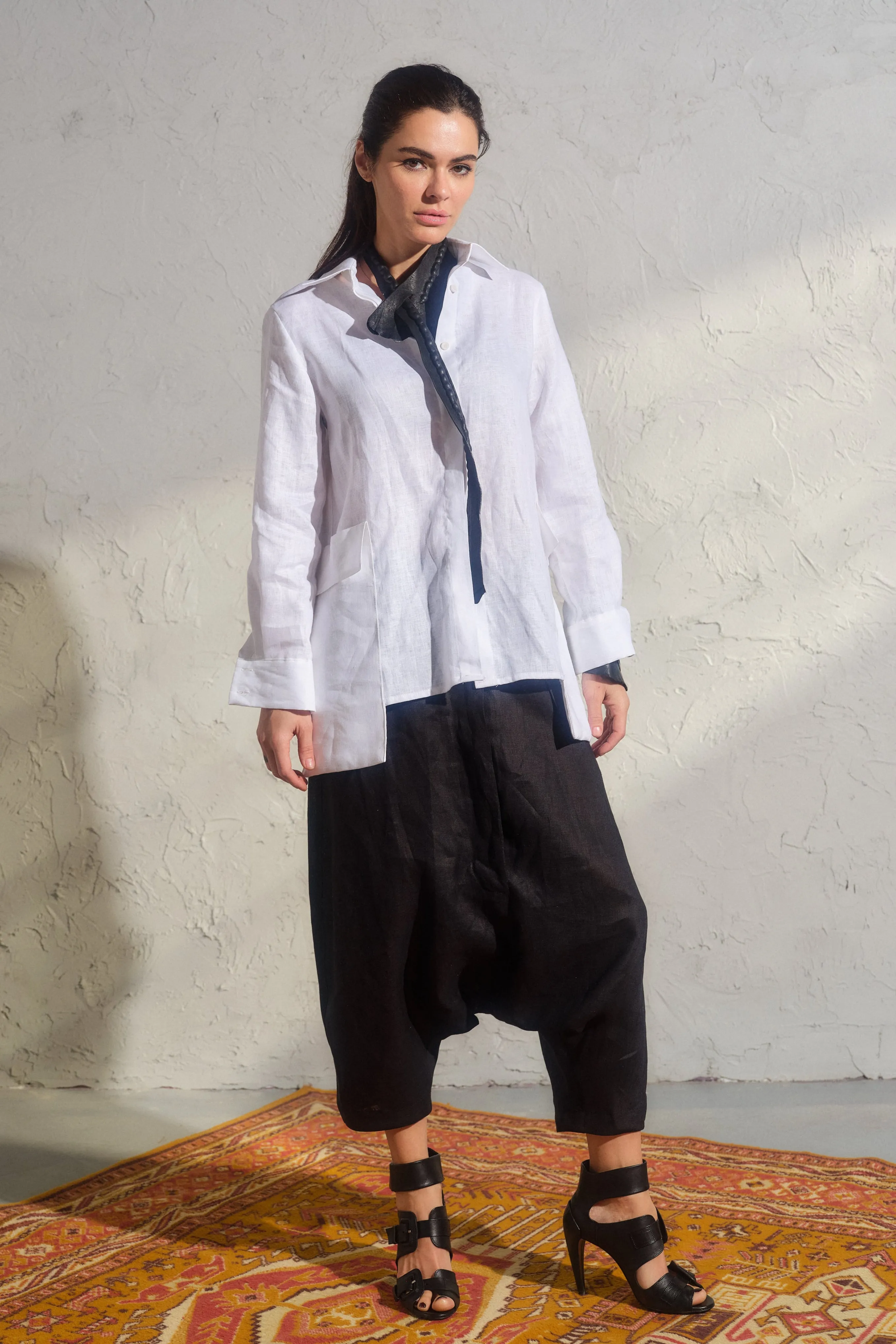 Women's White Linen Shirt