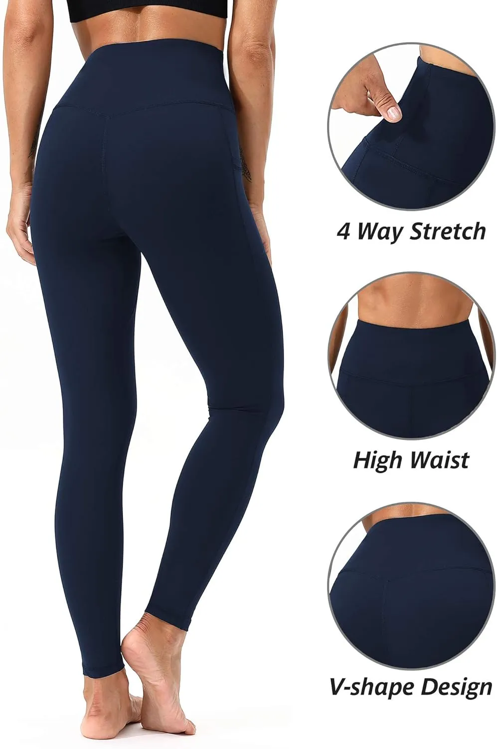 Workout Leggings for Women High Waisted Leggings 7/8 Length Soft Yoga Pants with Pockets