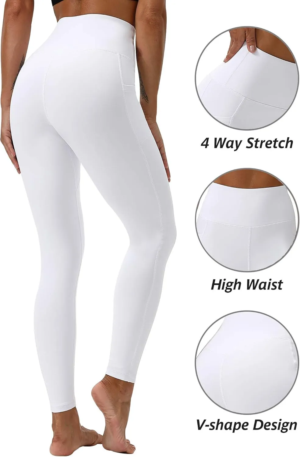 Workout Leggings for Women High Waisted Leggings 7/8 Length Soft Yoga Pants with Pockets