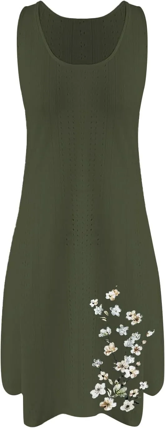 XOWRTE Summer Dresses for Women 2025 Sundresses Vacation Sleeveless Beach Swimsuit Cover Ups Spring Outfits Casual Sun Dress