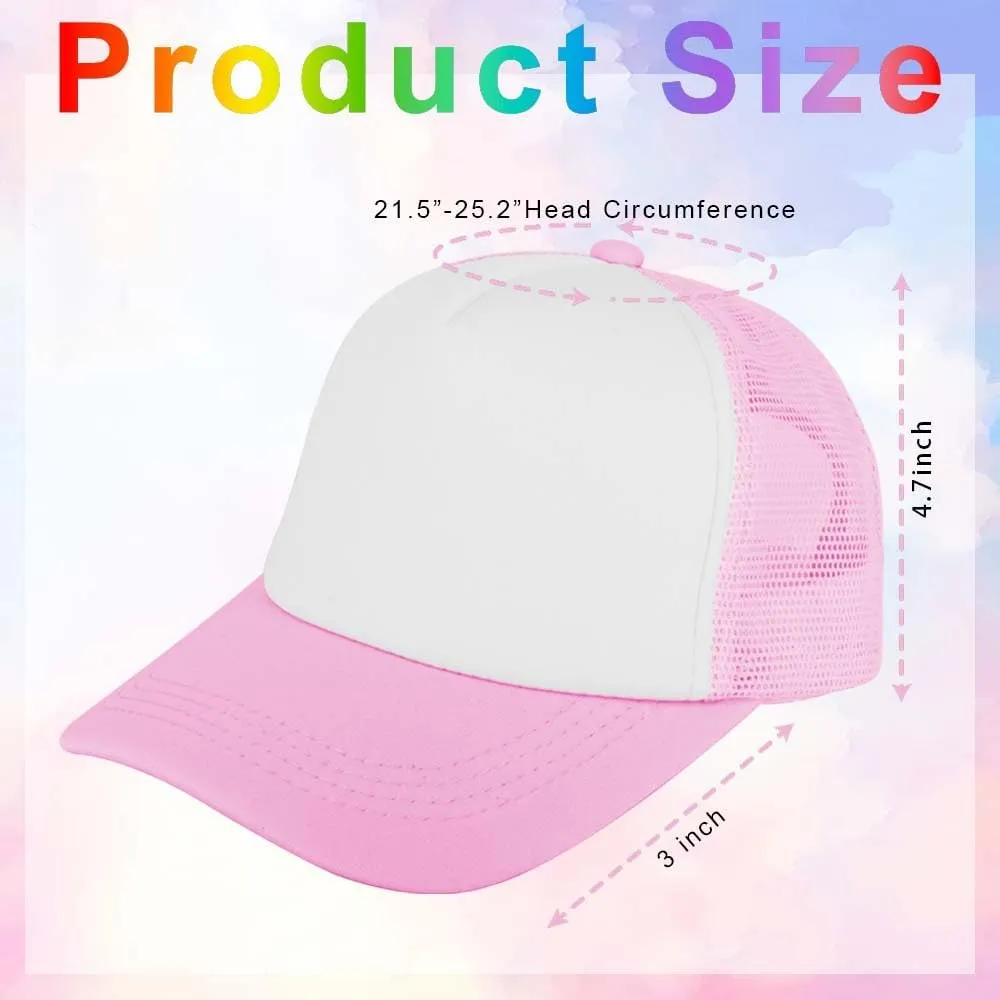 ZH 12 Pcs Sublimation Trucker Hats Blank Mesh Baseball Cap Polyester Bulk Mesh Trucker Hat for Men and Women